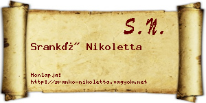 Srankó Nikoletta névjegykártya