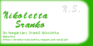 nikoletta sranko business card