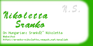 nikoletta sranko business card